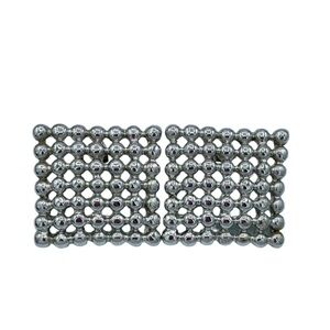 ✨Oversized silver tone earring studs square